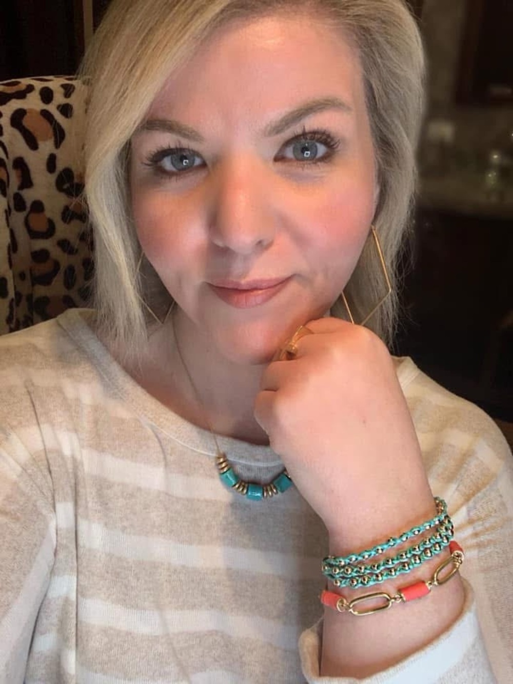 NEW Layered Turquoise & Gold April Bracelet Plunder - Picture 7 of 8